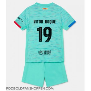 Barcelona Vitor Roque #19 Tredjetrøje Børn 2023-24 Kortærmet (+ Korte bukser)